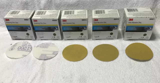 3M Hookit Gold 3" Sanding Discs  P120, 00919    50 per box  Free Shipping