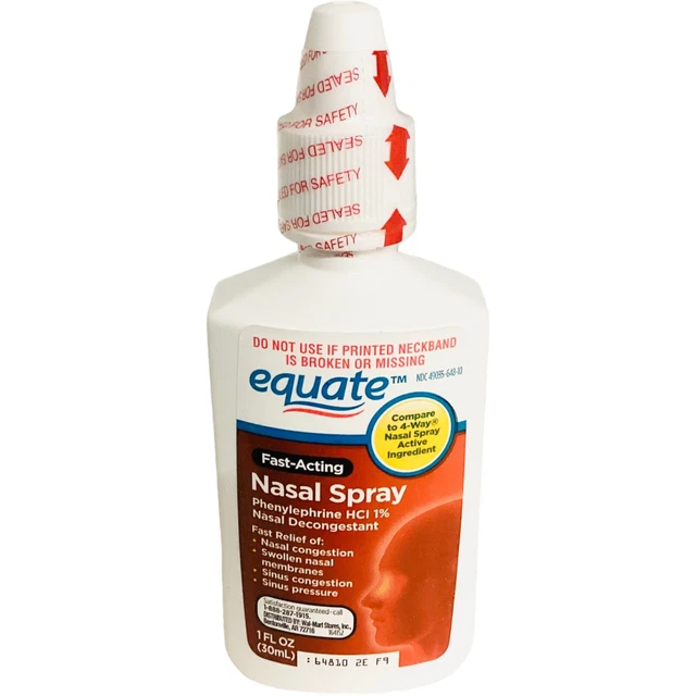 EQUATE FASTACTING NASAL Spray Nasal Decongestant 1 Fl Oz Exp 01/24 New