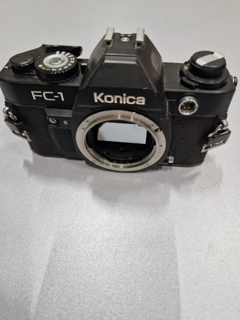 Konica FC-1 35mm SLR Film Camera Only Body Black Used For Parts/Repair