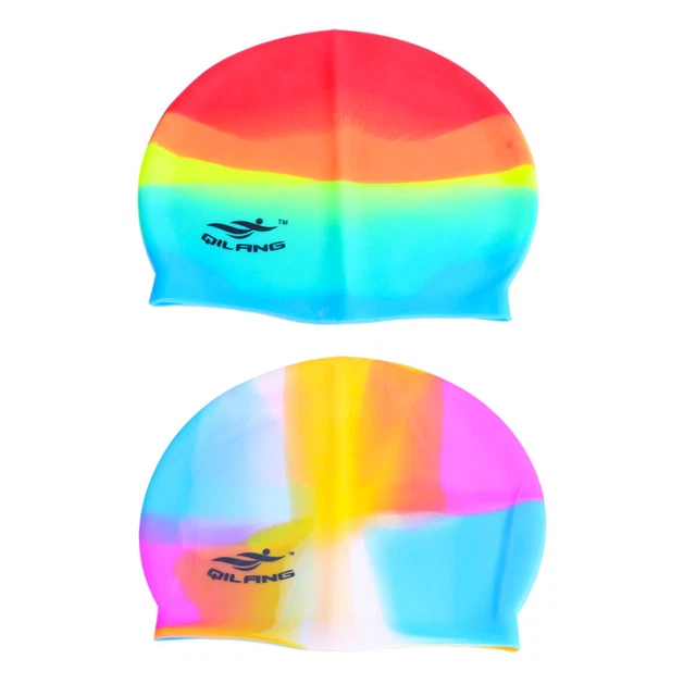 2 Pcs Silicone Swimming Waterproof Swimming Hat Sports Elastic Swimming Hat