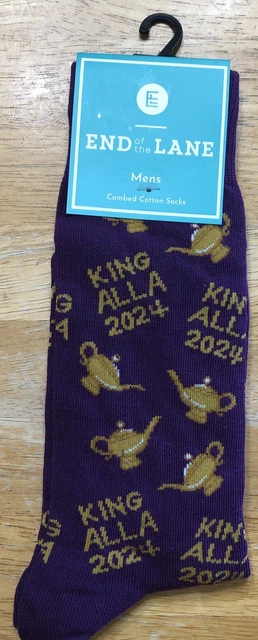 KREWE OF ALLA 2024 Mardi Gras Socks KING ALLA End Of The Lane New One