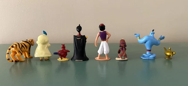 Aladdin Figure DISNEY ALADDIN FIGURE Set Jafar Genie Rajah Iago Abu Sultan Lamp Cake ...