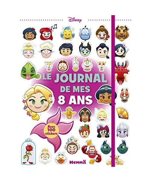 Disney Emoji Le journal de mes 8 ans (Princesses): Avec plus de 100 stickers, Di