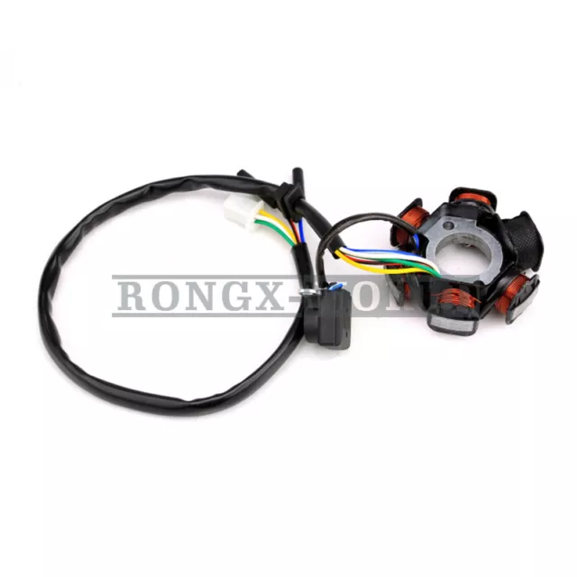 6 Poles 5 Wire Half-Wave Ignition Magneto Motor Stator for GY6 50-125cc ATV Quad