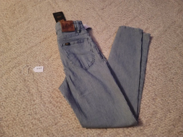 Lee Vintage Modern Jeans Blue High Rise Skiny 3534680 Exprs Strpd 25 NWT 5312 Q2