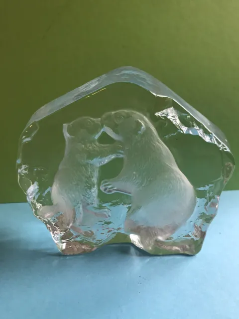 Schwere Goebel Glas Skulptur Briefbeschwerer Biber Bleikristall Paperweight