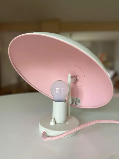 Mid Century Large PH Hat Wall Lamp White and Light Pink by Heaven Decor