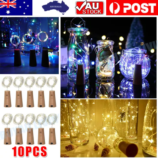 20 LED Fairy Light Wine Bottle String Lights Cork Copper Wire Christmas Decor AU