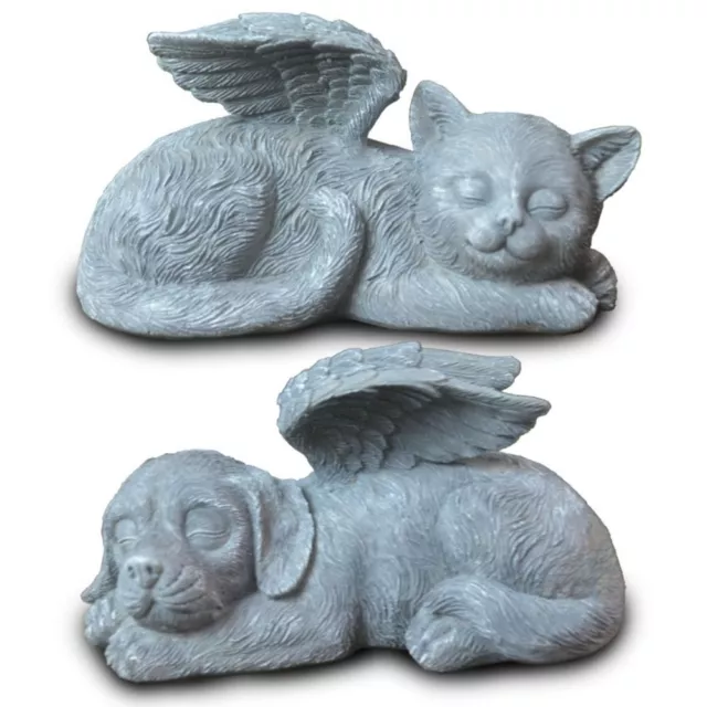 Cat Memorial Sleeping Pet Large Or Dog Wings Angel Statue Figurine