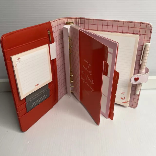 Kikki K 2019 Wonderful Collection Bold RED Large A5 Leather Personal Planner NEW 3