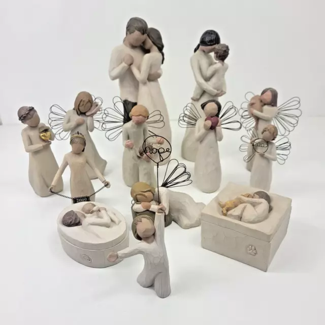 Lot of 13 Willow Tree Angels Figurines