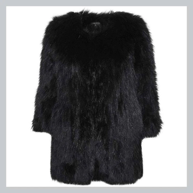 Theory Seymour Black Dyed Fox Fur Coat Size M Theory Seymour Black Dyed Fox Fur Coat Size M