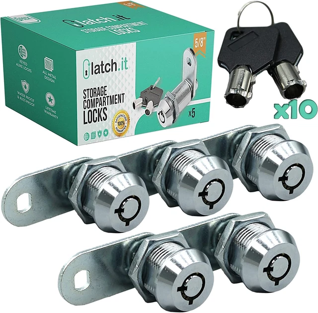 LATCH.IT 5/8” RV Storage Locks | 5-Pack RV Compartment Locks | Utility Cam Lock