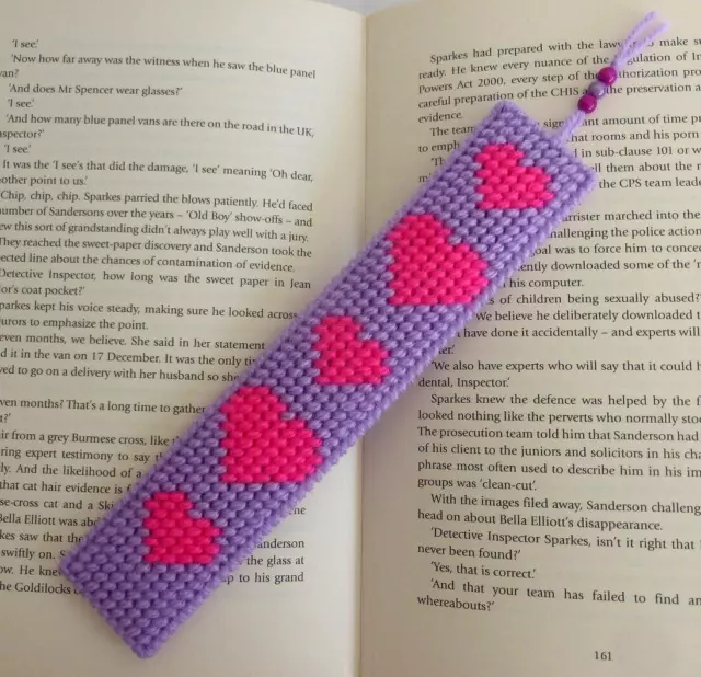 HEARTS Love - Handmade bookmark. Unique Thank you, Birthday, Book lover gift