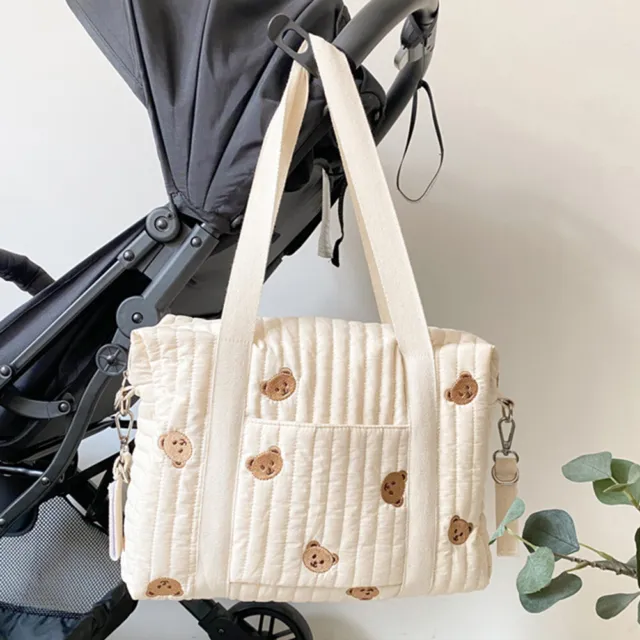 Baby Nappy Bag Printed Stroller Diaper Large Mummy Shoulder Handbag (A Bear) FR 3