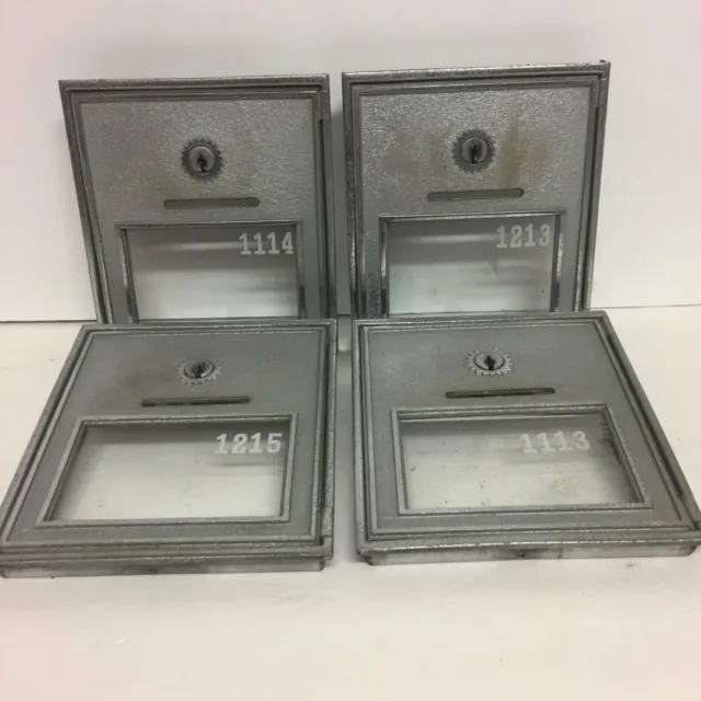 CORBIN Post Office Mail Box Door Heavy Nickel Plated Bronze #2 No Keys Lot Of 4