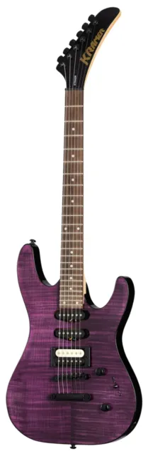Guitare électrique figurée Kramer Striker violet transparent TOM acajou érable 2