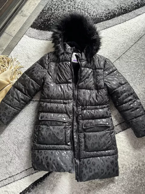 Girls Well Padded Coat Black From George Age 9/10