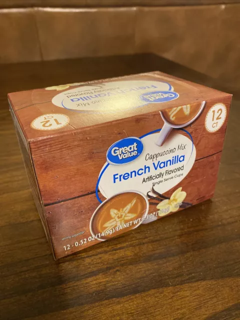 Great Value French Vanilla Cappuccino Mix Medium Roast Coffee Pods/K-cups,12 ct.