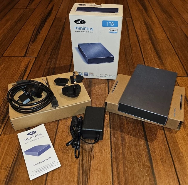 LaCie Minimus MS35U3 Silver Portable 1TB USB 3.0 External Desktop Hard Drive New