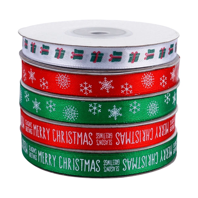 5 rollen von Weihnachten Schneeflocke Band Anordnung Band Urlaub Rote Band