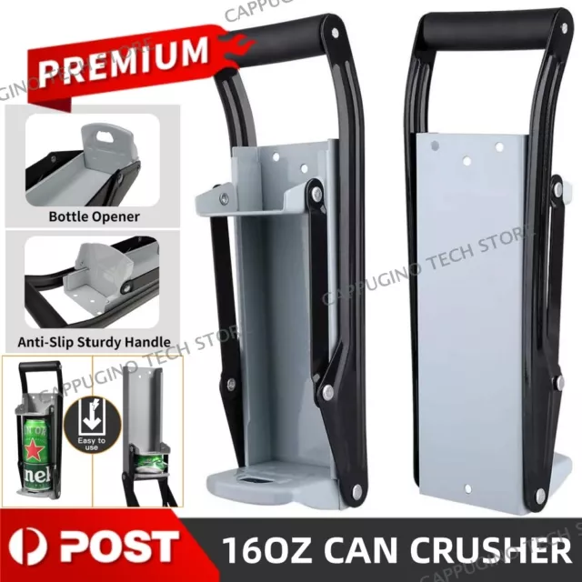 Can Crusher 16oz Beer Soda Smasher Aluminium Recycling Wall mount bottle opener