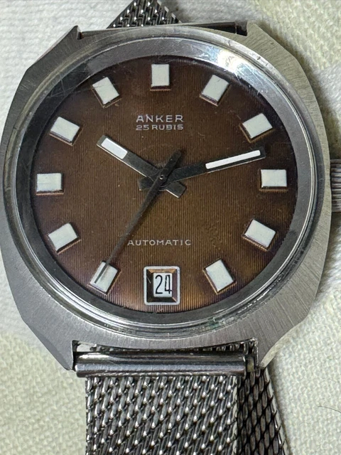 ANKER 25 RUBIS AUTOMATIC Herrenuhr Mechanische Werk mit Datumsanzeige ...