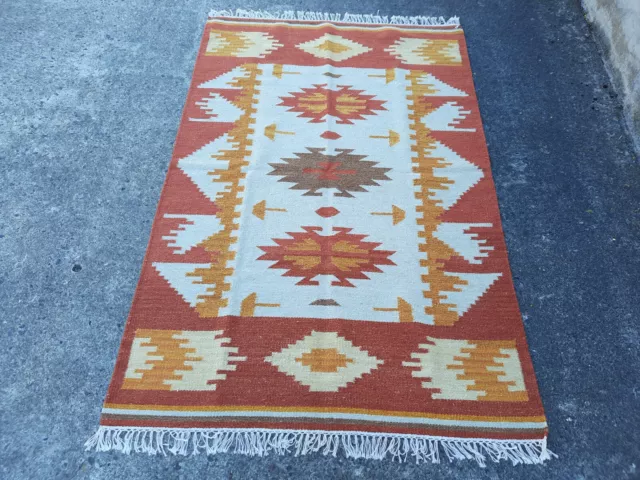 Kilim Carpet 100% Wool Persian Retro Carpet Rug Shag Vintage 120 x 180 99