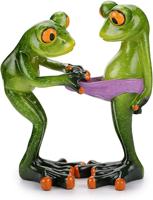 Creative Craft Resin Frog Figurine Decor Novelty Funny Sculpture Statue
