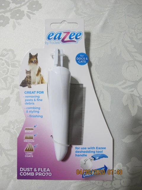 Eazee By Foolee Dust And Flea Comb Accessory Tool For Dogs & Cats Short Hair