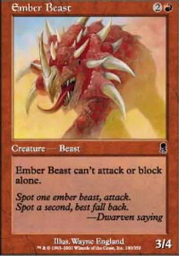 4x MTG Ember Beast - Foil, Light Play, English Odyssey