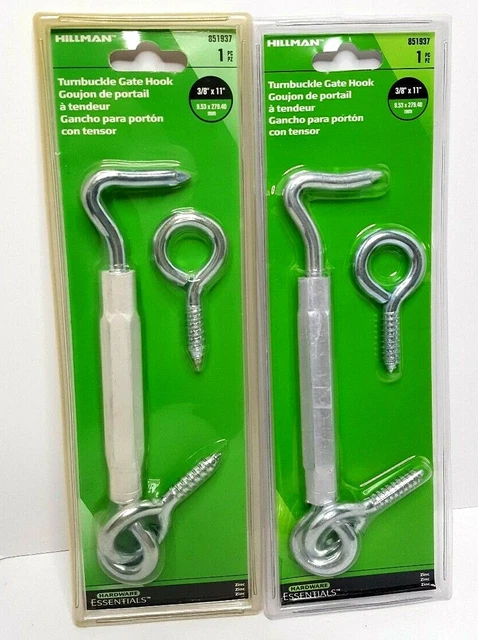 Heavy Duty Zinc Plate Turnbuckle Gate Hook Door Latch 3/8”x11” 851937 Lot of 2