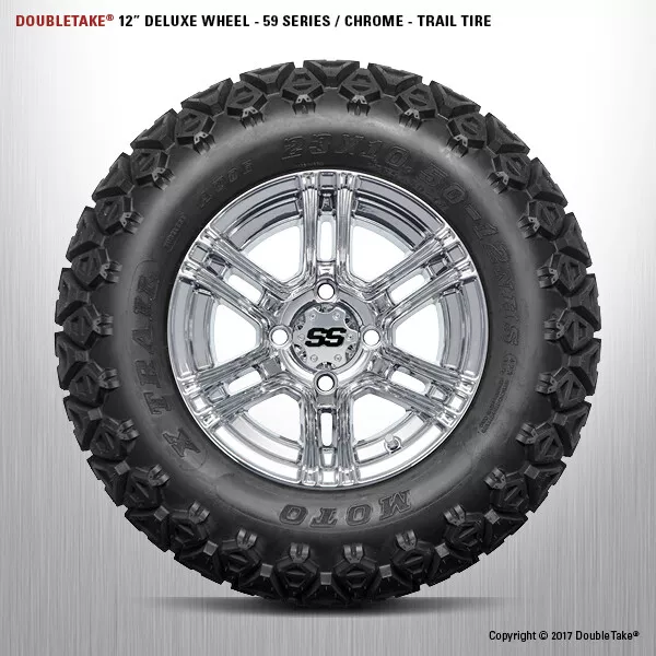 Set De 4 Double Take Chrome 59 Séries Soulevé Roue Et Pneu Golf Cart