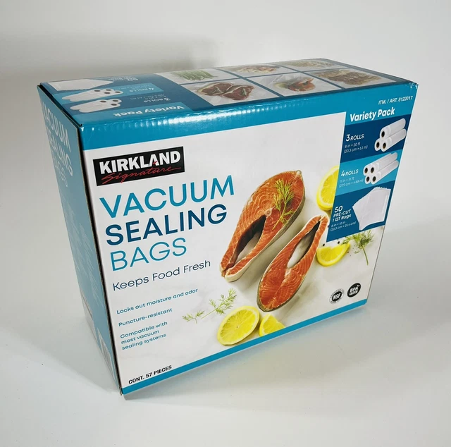 KIRKLAND SIGNATURE VACUUM Sealing Bags Variety Pack 7rolls, 50bags