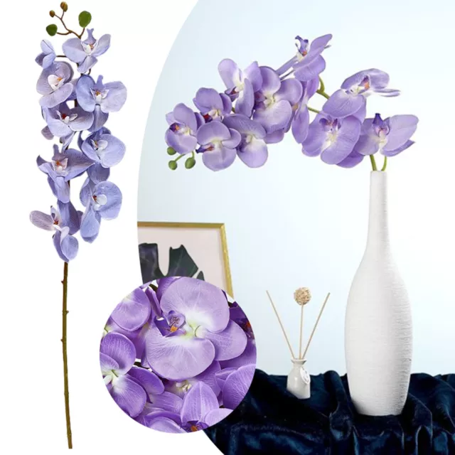 2 Stems Lavender Silk Stem Artificial Orchid Flowers For DIY Wedding Bouquet