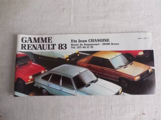 Catalogue Publicitaire Gamme Renault 1983