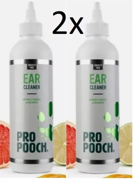 2 X Pro Pooch Ear Cleaner Dogs  Itchy & Waxy Ears Soreness  All Dogs Free P&P