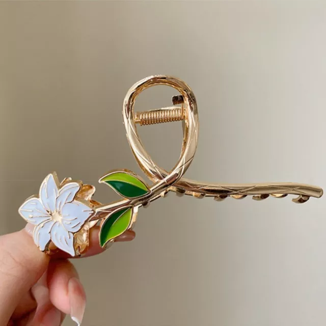 Elegant Flower Hair Clip Sweet Grab Clip New Metal Hairpins  Women