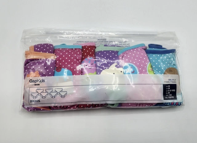 Gap Girl’s Days of the Week Cotton Underwear 6 Pairs Sz M NWT