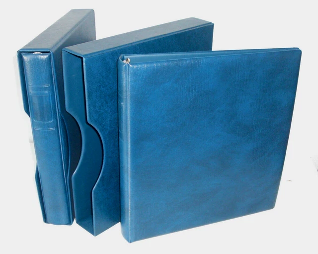 (76) 2x LINDNER RINGBINDER 1104 + SCHUBER 814 BLAU ALS SET 1124 SEHR GUT