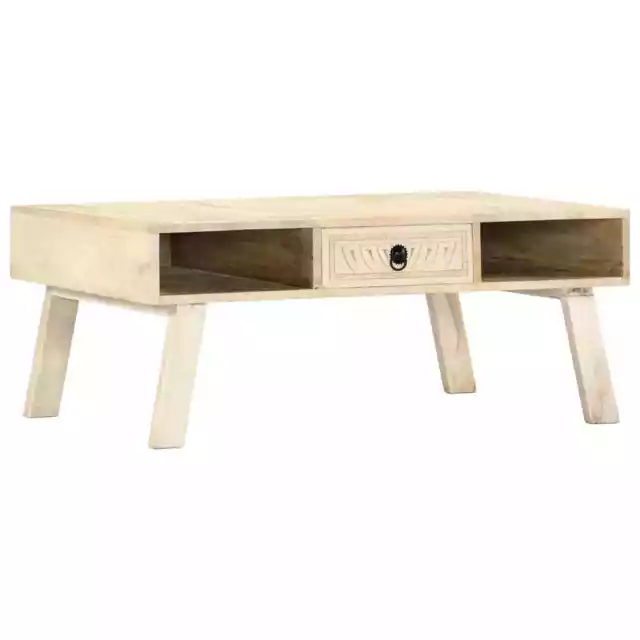 Handmade Coffee Table 1 Drawer Curved Scandinavian Style  Furniture