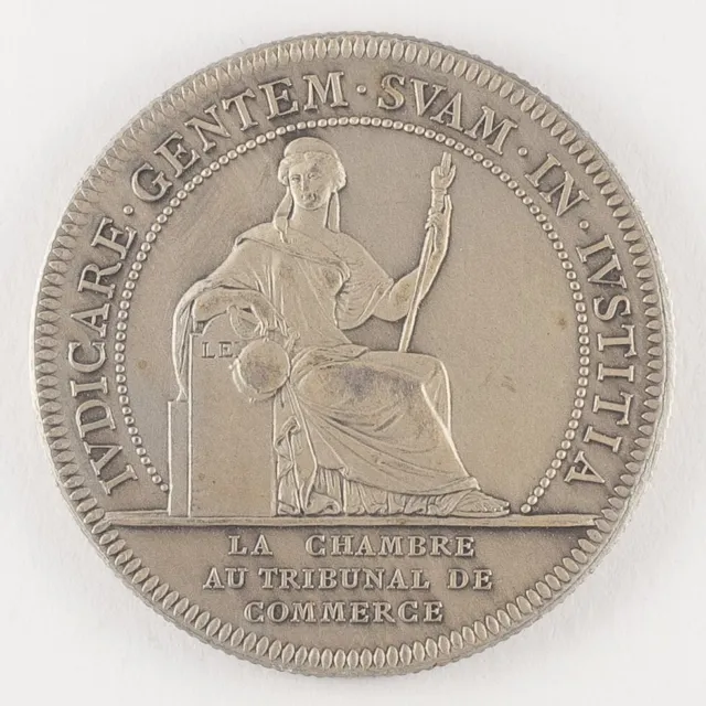 Médaille jeton en argent - Chambre au tribunal de commerce de Nantes