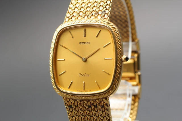 NEAR MINT] VINTAGE SEIKO DOLCE 8N40-5040 Quartz Gold Men's Watch New  Battery $299.99 - PicClick