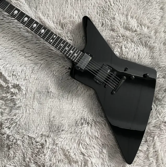 Custom Electric Guitar Eet Fuk Middle Finger Inlays Black Color Explore