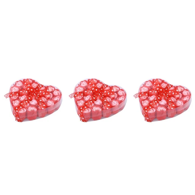 72 piezas Jabón de baño perfumado pétalo de rosa en caja de corazón para amigos regalos familiares