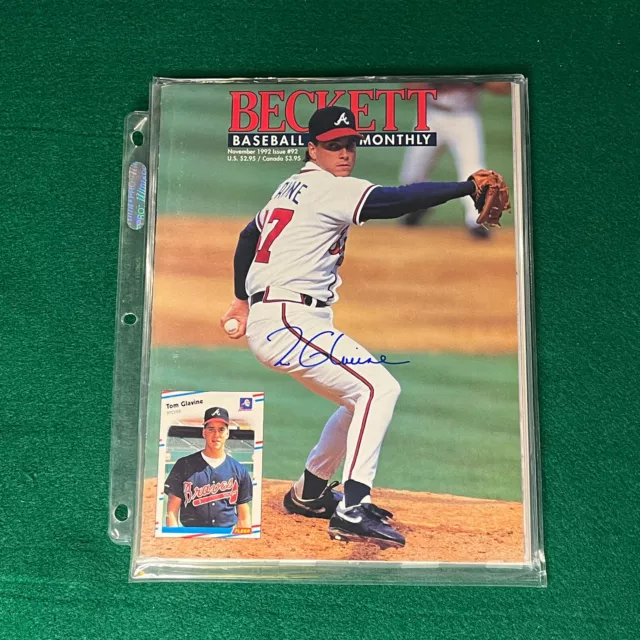 Beckett Baseball Card Monthly Nov. 1992 #92 Tom Glavine Signed w/ Letter