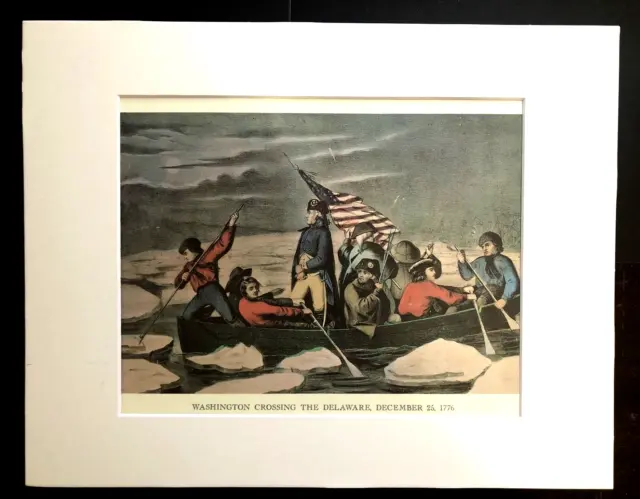 Currier & Ives "Washington Crossing the Delaware, December 25, 1776" Print