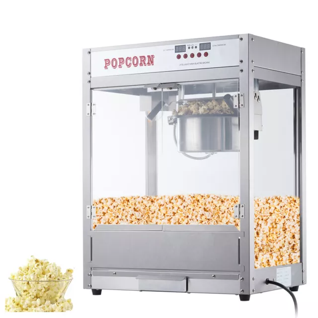 Theater Style PRO Popcorn Machine Electric Hot Oil Popper 8 Oz Kettle 1500W