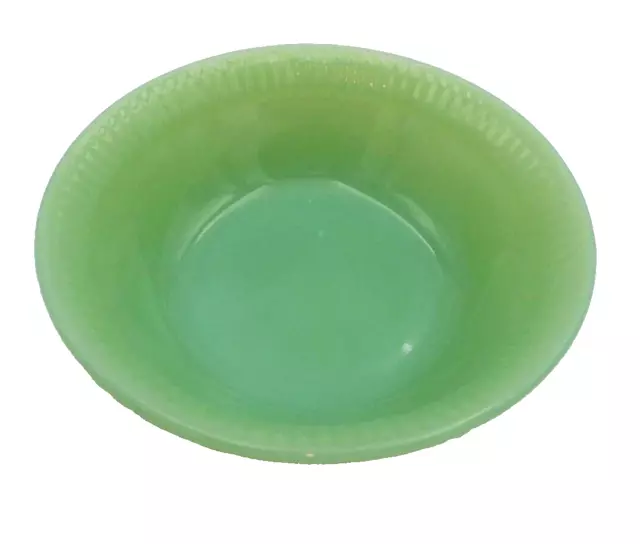 Fire King Jadeite Jane Ray Pattern Berry Bowl, 4 3/4 Inches