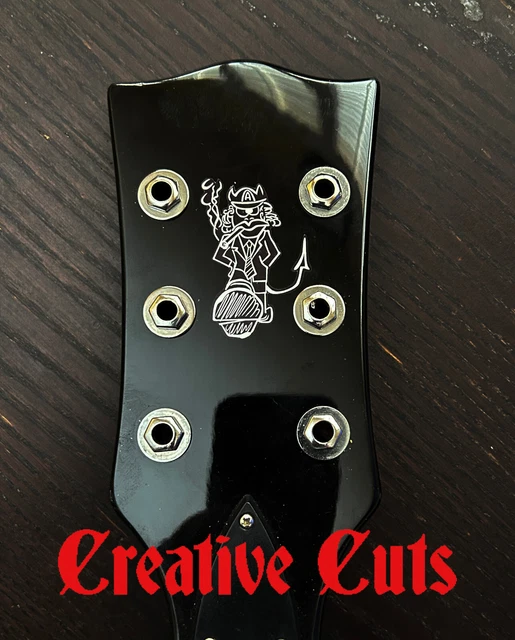 AC/DC ANGUS YOUNG Prototype SG Guitar Headstock Logo Vinyl Sticker ...